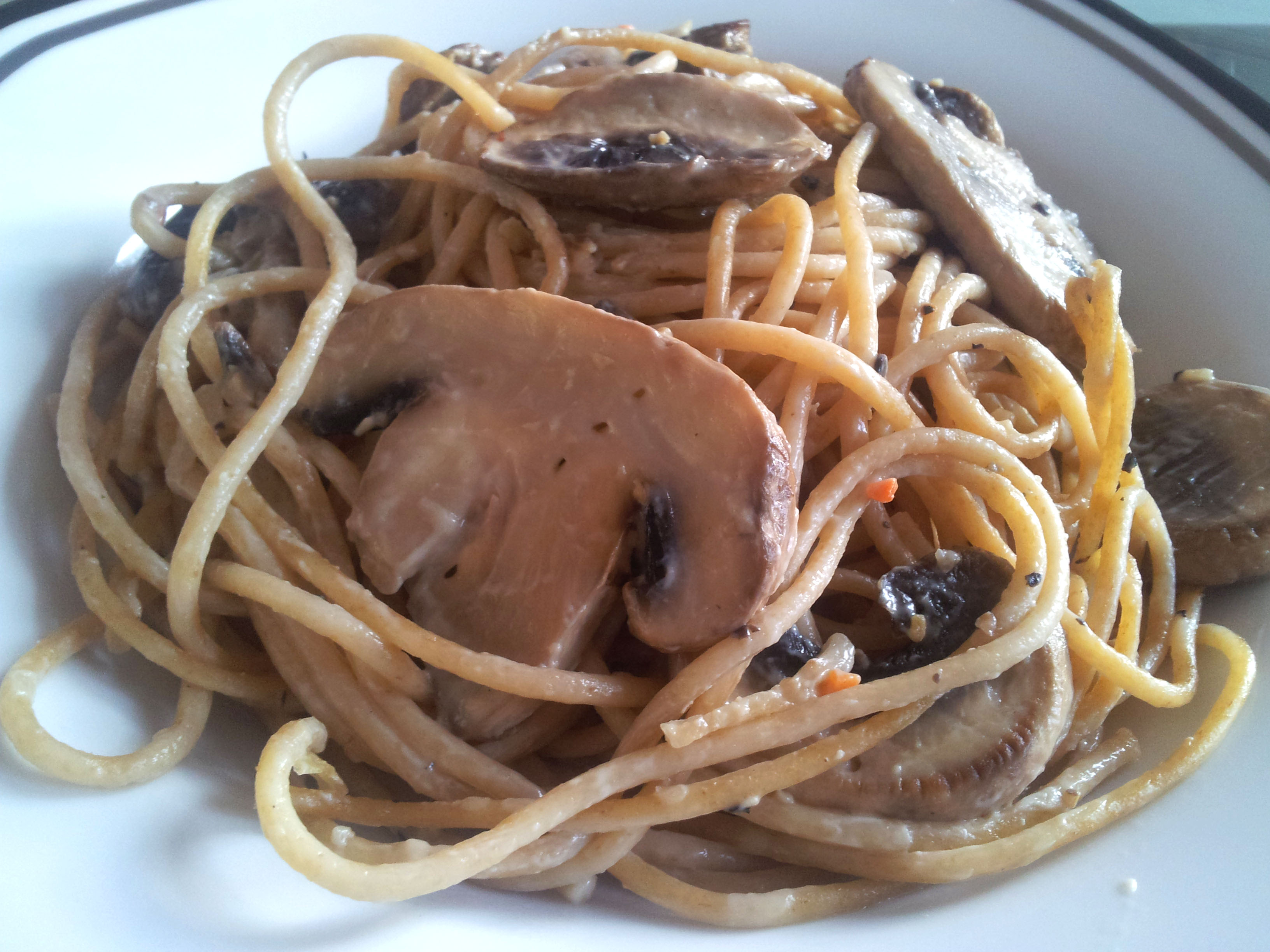 Spaghetti in Champignon-Sahne-Soße | Claudi&amp;#39;s vegan world