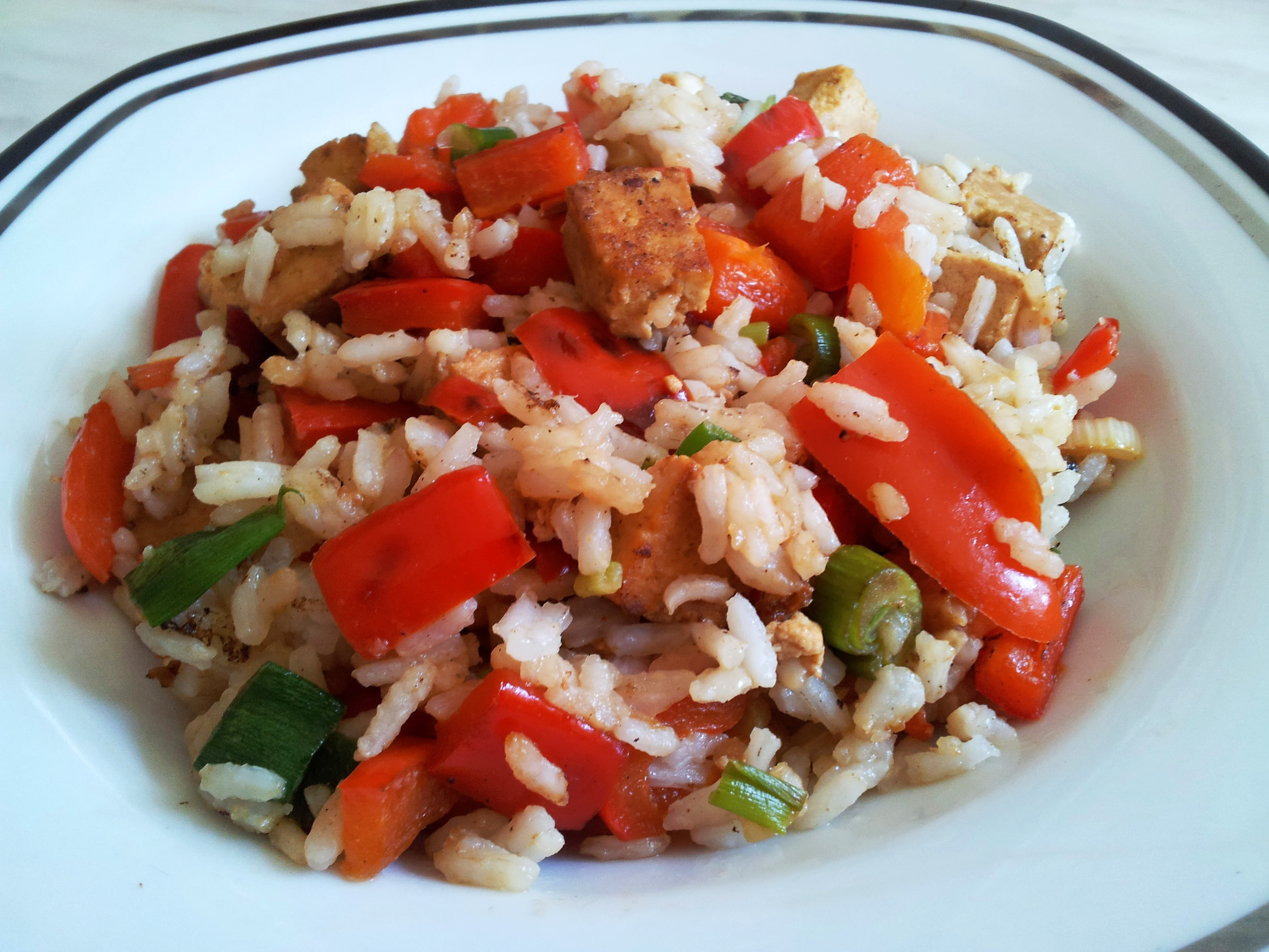 Paprika-Reis-Pfanne mit Tofu | Claudi&amp;#39;s vegan world